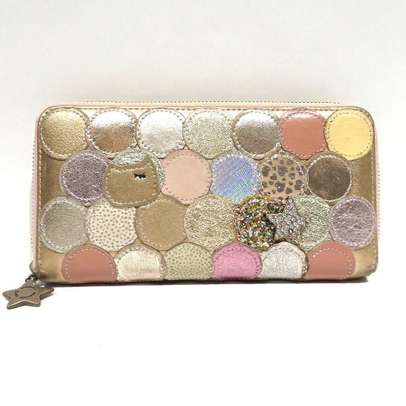 Other Leather Multidot Patchwork Long Wallet Leather Long Wallet